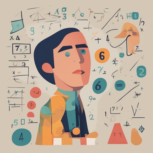 a person with math equations