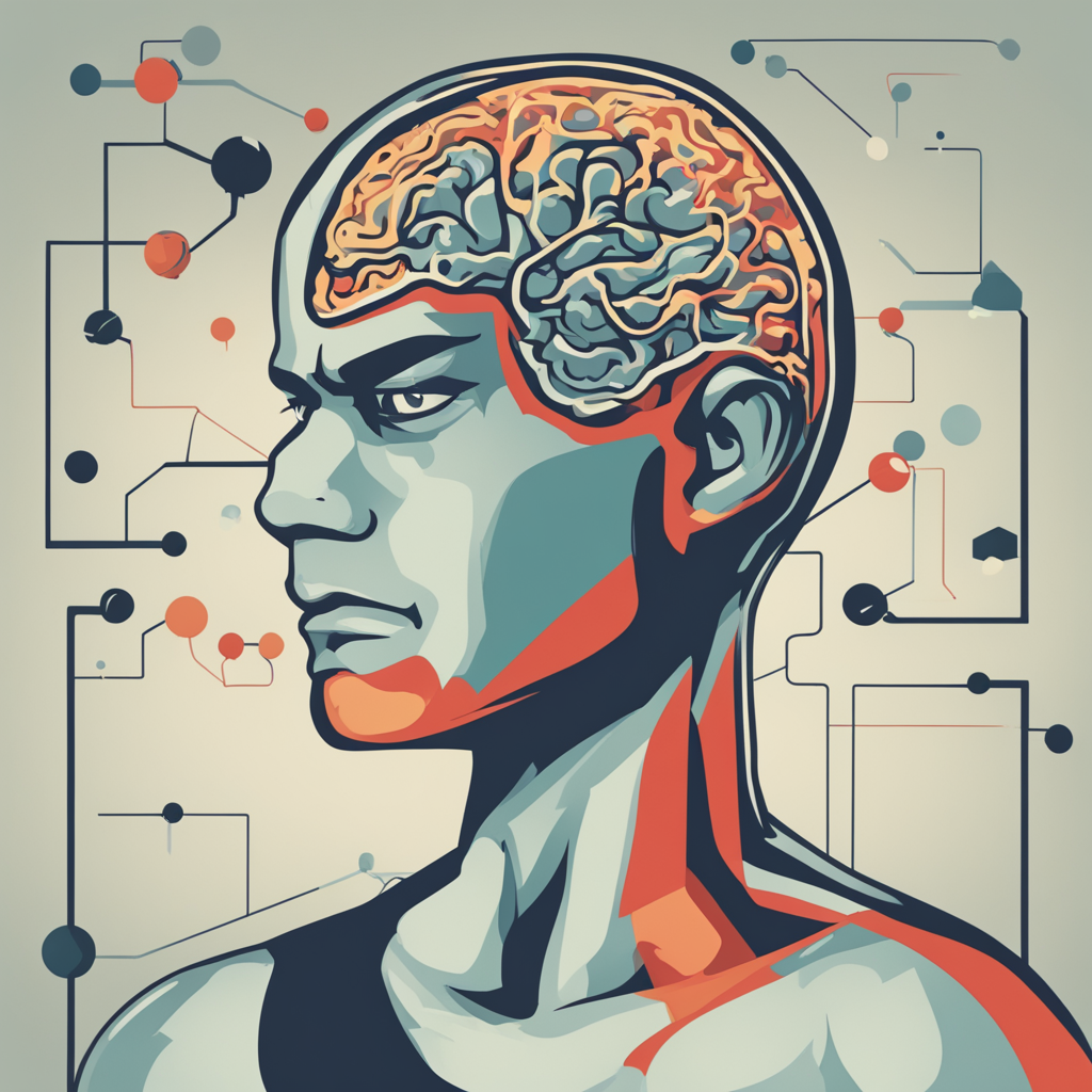 a person with their brain shown connected to a diagram
