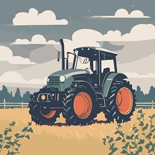 a tractor on a farm