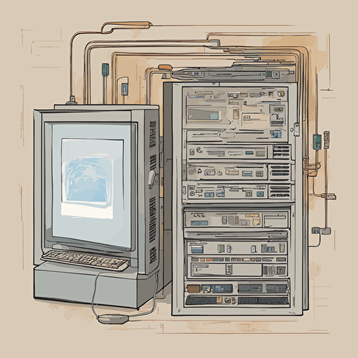 a diagram of a computer connected to a server
