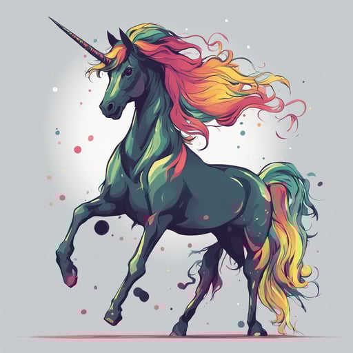 a unicorn with a rainbow
