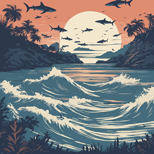 a sea full of sharks