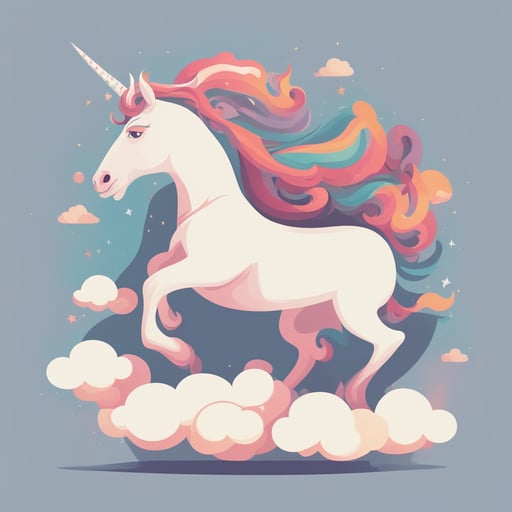 a unicorn on a cloud