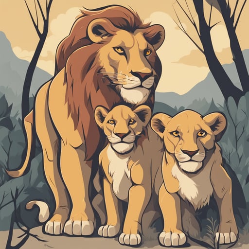 a family of lions