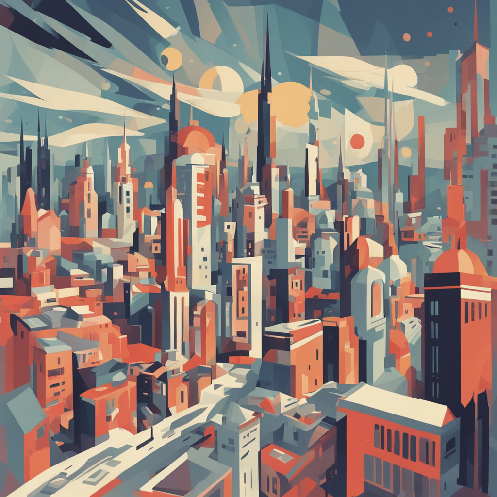 a futuristic cityscape