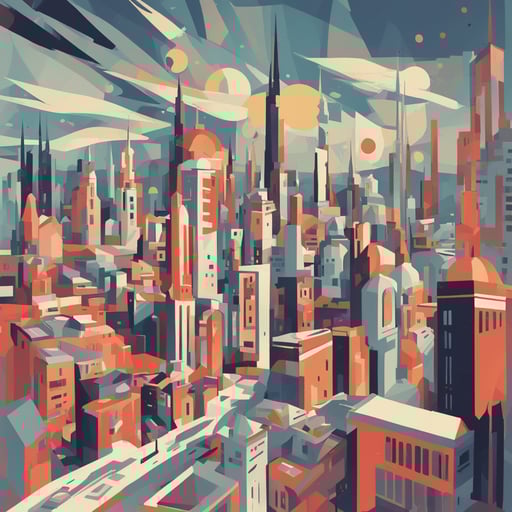 a futuristic cityscape