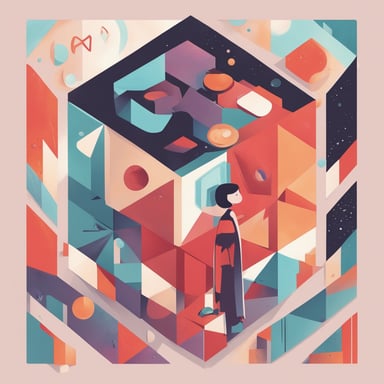 a person placing big shapes into a box