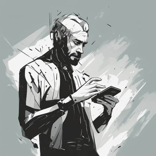 a man inside a mobile phone