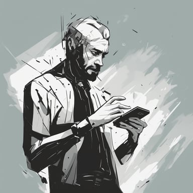 a man inside a mobile phone