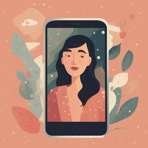 a woman inside a mobile phone