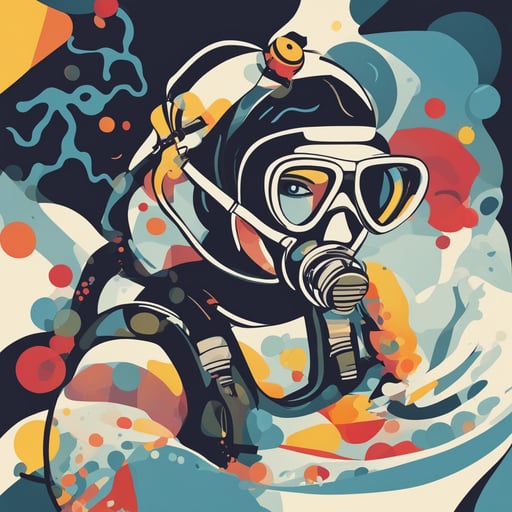 a woman scuba diving