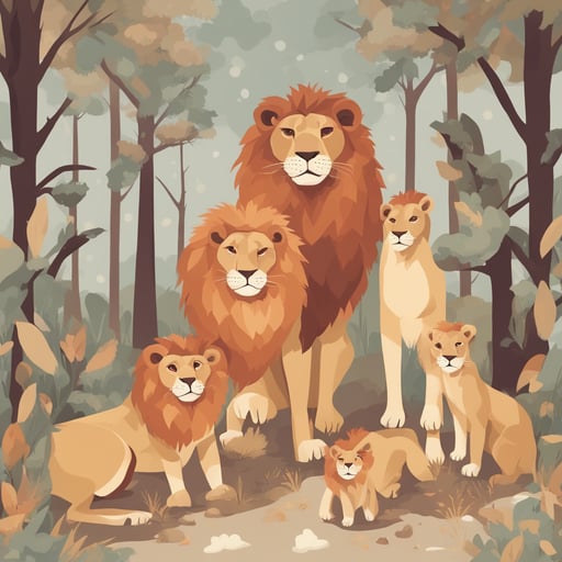 a family of lions