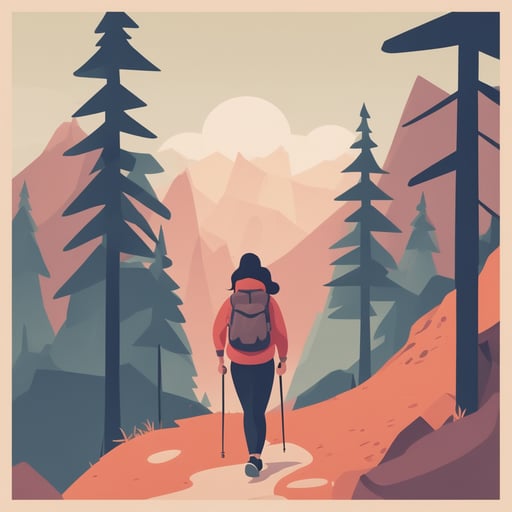 a woman hiking
