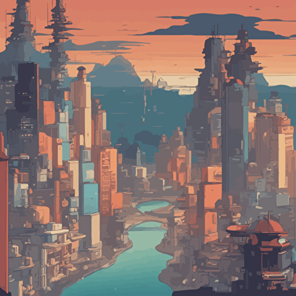 a futuristic cityscape