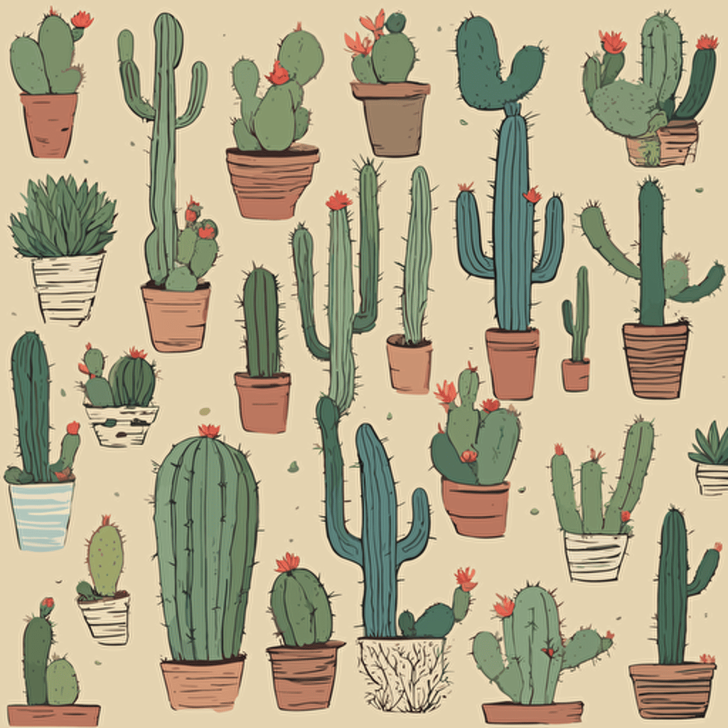 a collection of cacti in the desert