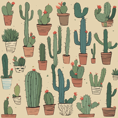 a collection of cacti in the desert
