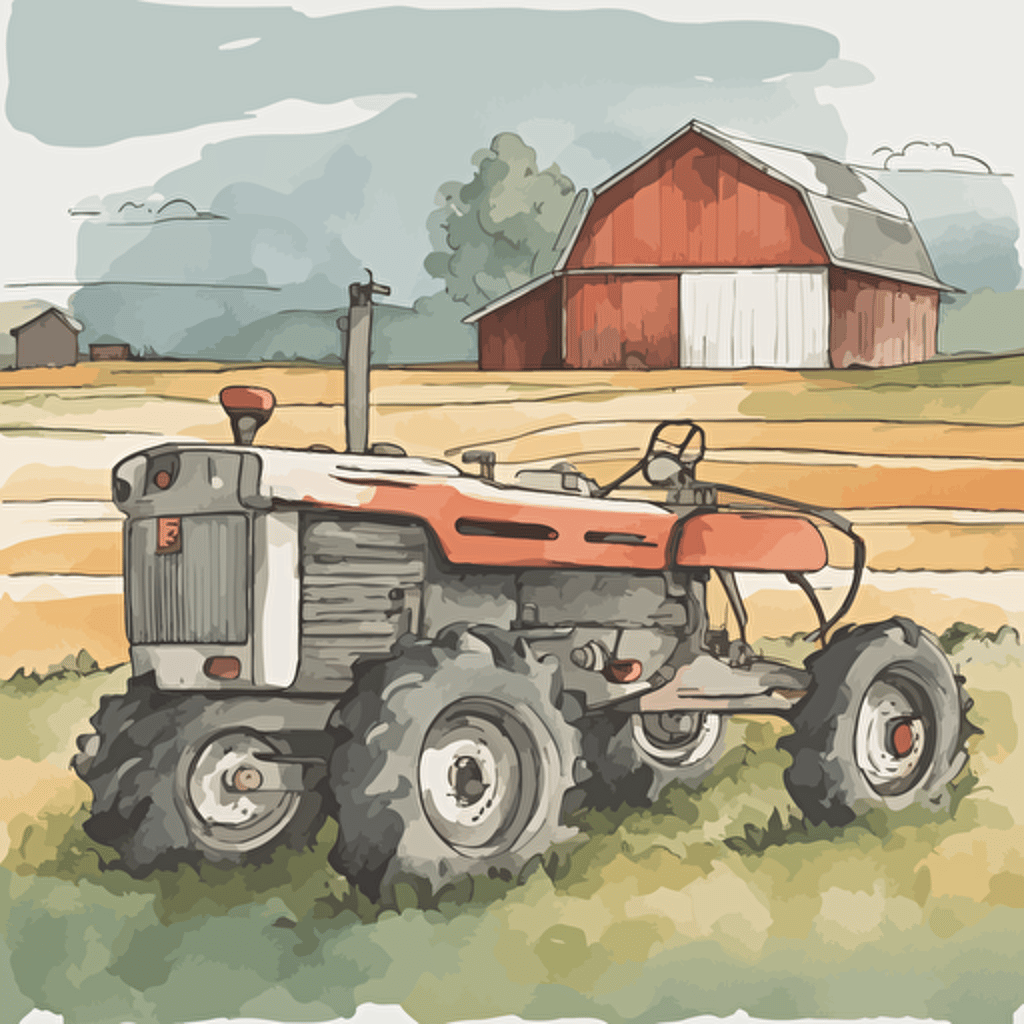 a tractor on a farm