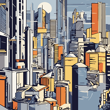 a futuristic cityscape