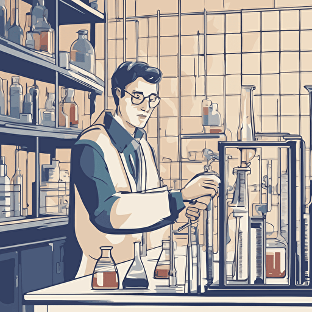 a researcher filling a test tube with liquid