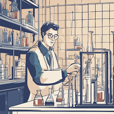 a researcher filling a test tube with liquid