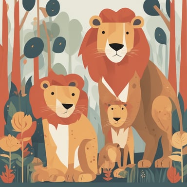 a family of lions