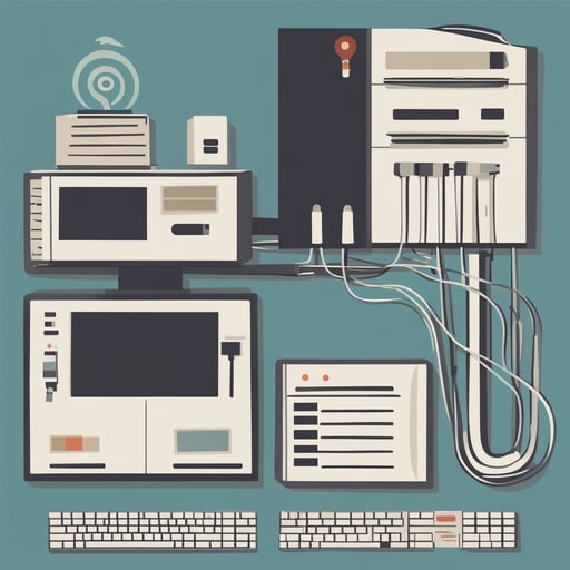 a diagram of a computer connected to a server