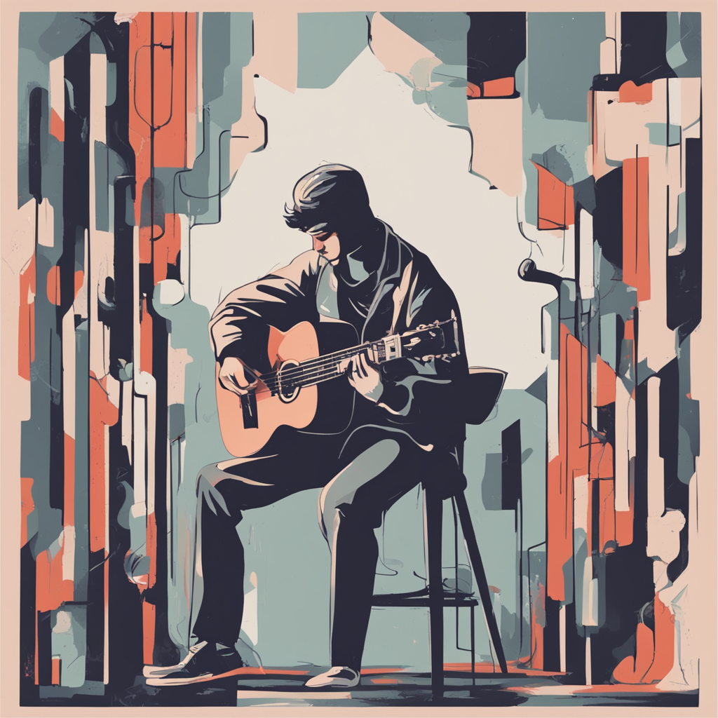 person playing the guitar