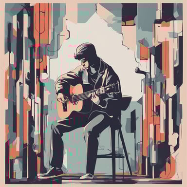 person playing the guitar