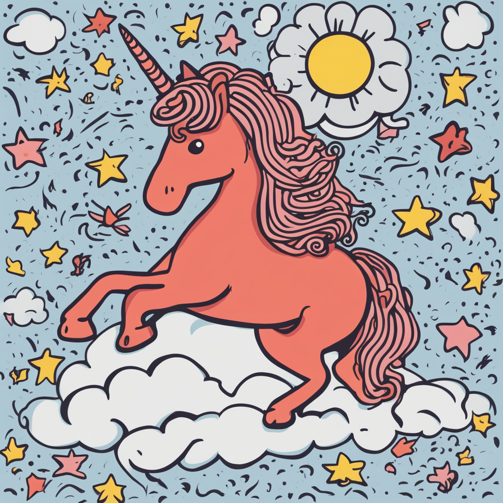 a unicorn on a cloud