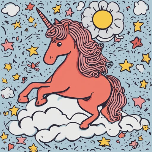 a unicorn on a cloud