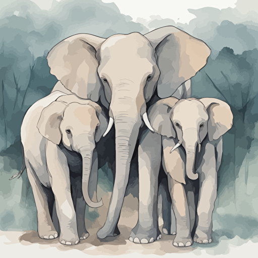 a family of elephants