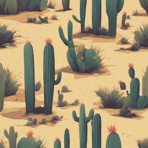 a collection of cacti in the desert