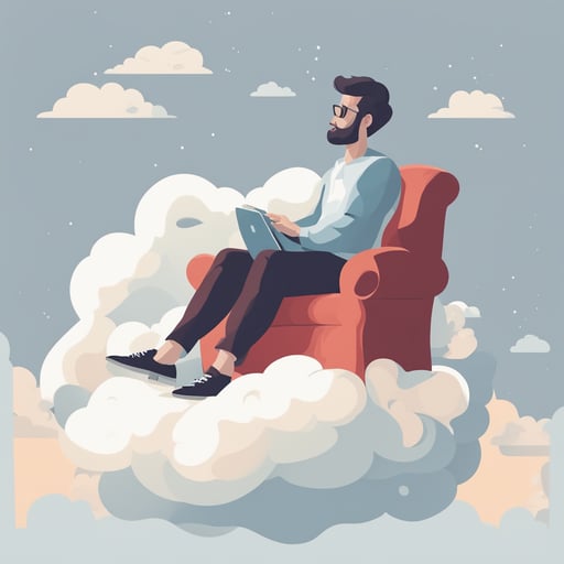 a person sitting on a cloud
