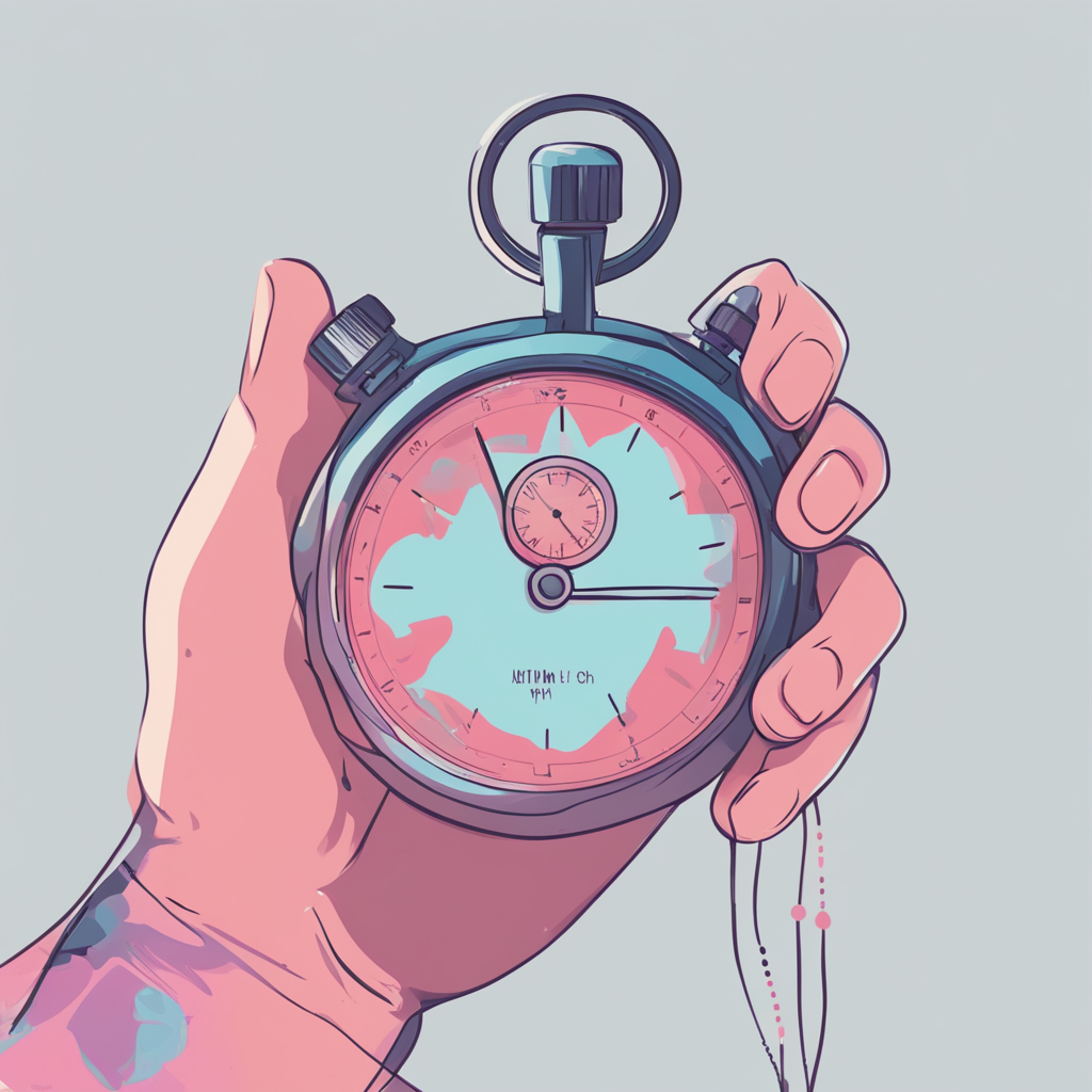 a stopwatch with a person in it