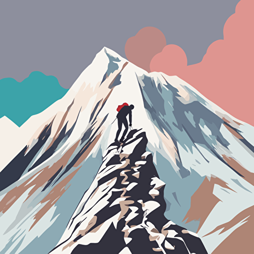 a mountain climber reaching the top of a mountain