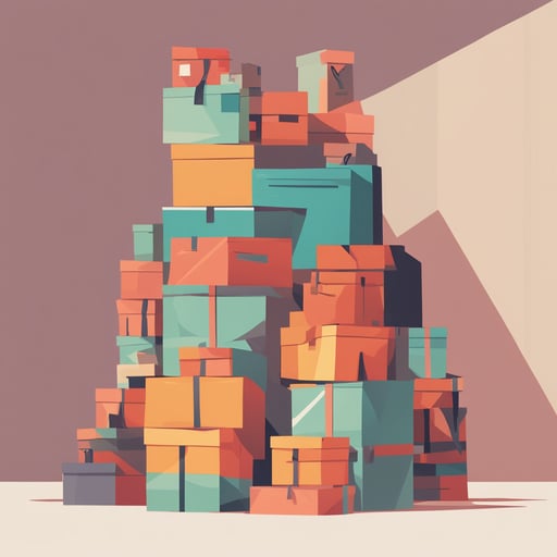 a pile of boxes