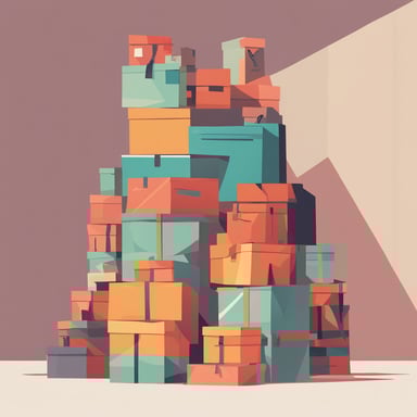 a pile of boxes