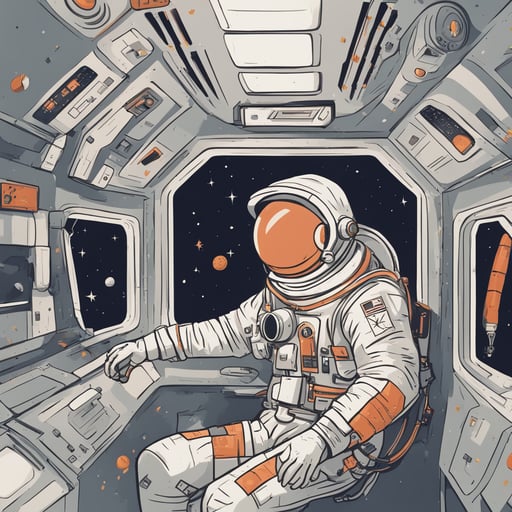 an astronaut on a space station