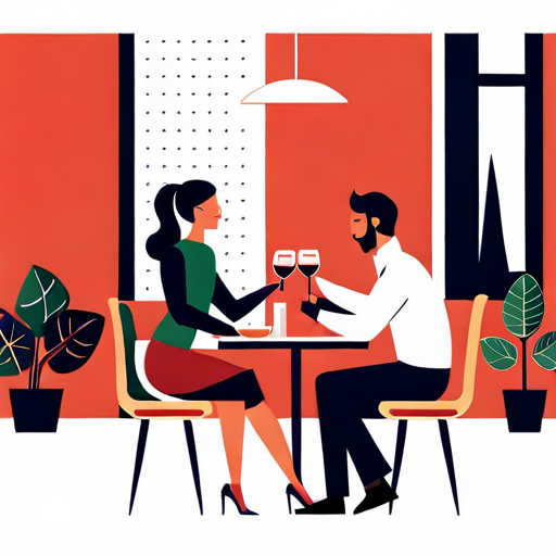 a couple on a date at a restaurant