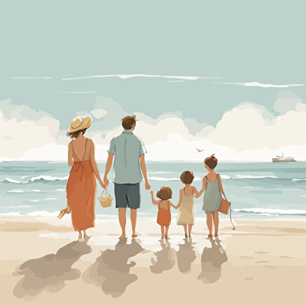 a family at the beach
