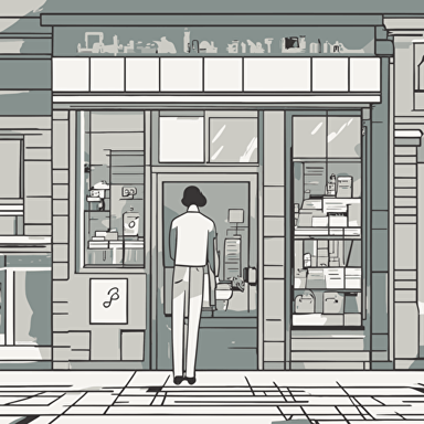 a person standing in front of a store