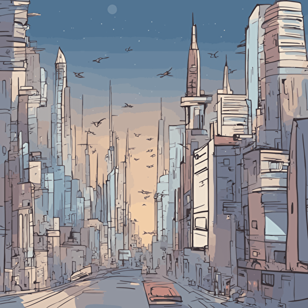 a futuristic cityscape