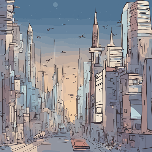a futuristic cityscape