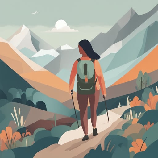 a woman hiking