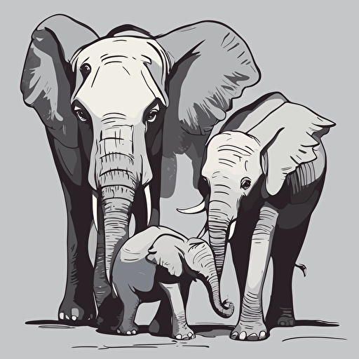 a family of elephants