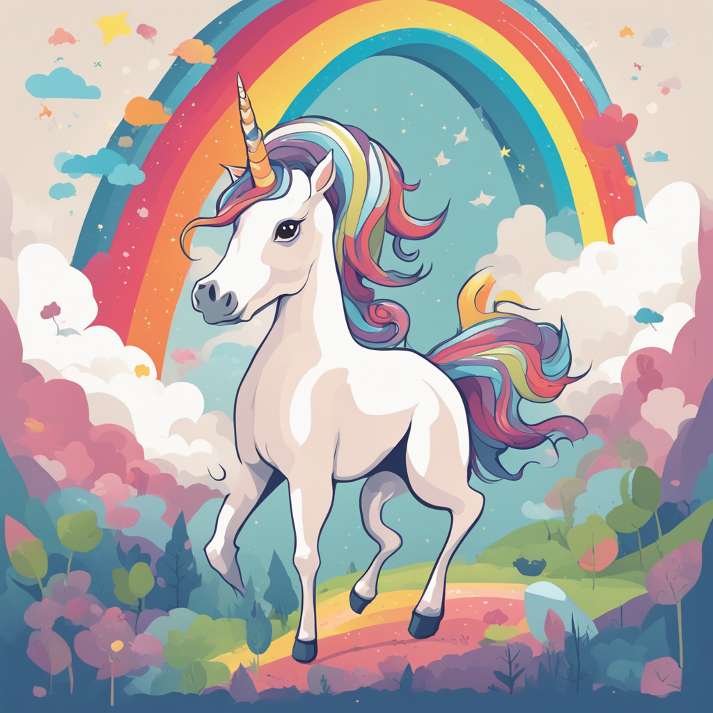 a unicorn with a rainbow