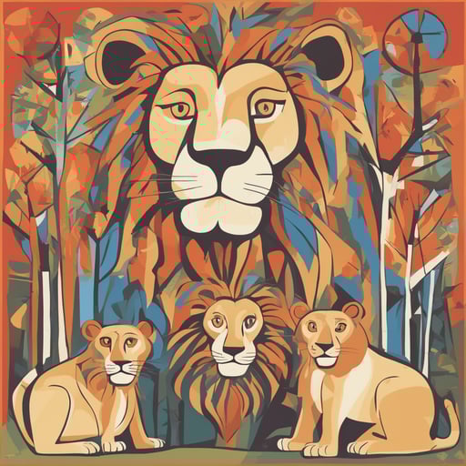 a family of lions