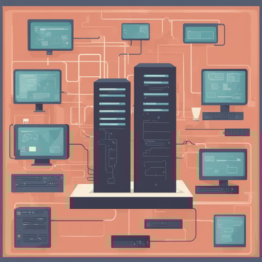 a diagram of a computer connected to a server