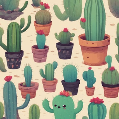 a collection of cacti in the desert