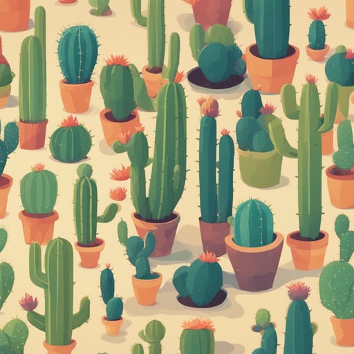 a collection of cacti in the desert